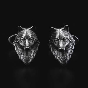 Vintage 3D Gunmetal Wolf Cufflinks